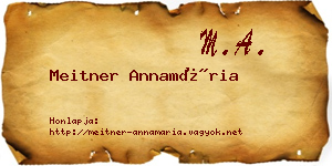 Meitner Annamária névjegykártya